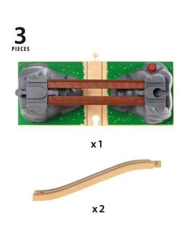 Puente Colapsable BRIO World - Accesorio de Madera 3 Piezas