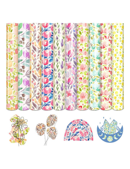 Vinilo HTV Floral Tulipán 10 Hojas 30.48x25.4 cm Vinilo HTV Floral Tulipán 10 Hojas 30.48x25.4 cm