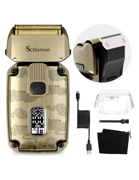 Afeitadora eléctrica Scttomon HT-933 2 en 1 impermeable Afeitadora eléctrica Scttomon HT-933 2 en 1 impermeable