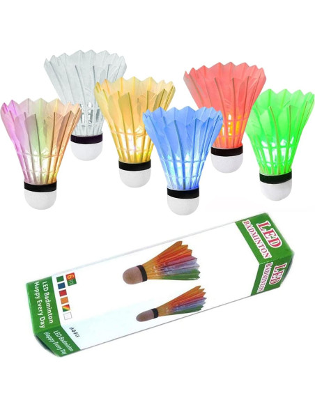 Volantes de Bádminton LED ZHENAN P401 Multicolor 4 Pcs Volantes de Bádminton LED ZHENAN P401 Multicolor 4 Pcs