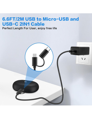 Cargador USB-C y Micro Beats 2 en 1 6.6FT (2m) Nylon