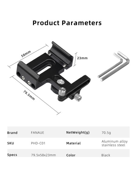Soporte para SSD FANAUE con zapato frío 52-70mm para BMPCC Soporte para SSD FANAUE con zapato frío 52-70mm para BMPCC