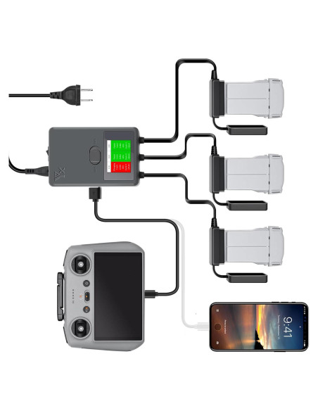 Cargador de Batería Hanatora para DJI Mini 4 Pro y Mini 3 Cargador de Batería Hanatora para DJI Mini 4 Pro y Mini 3