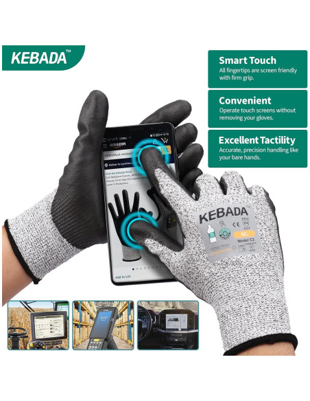Guantes Resistentes a Cortes Kebada C2, ANSI A2, Talla Mediana Guantes Resistentes a Cortes Kebada C2, ANSI A2, Talla Mediana