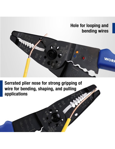 Pelacables WORKPRO 20.8 cm Multiuso para Pelar y Crimpar