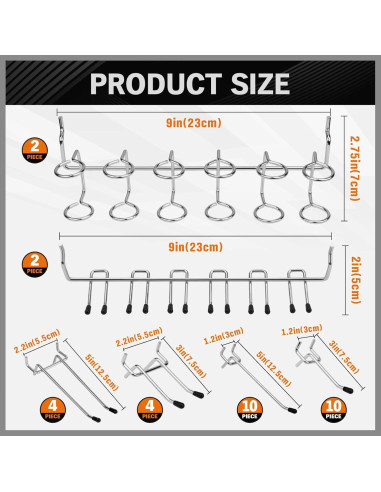 Kit de Ganchos para Tablero Perforado HORUSDY 309 Piezas