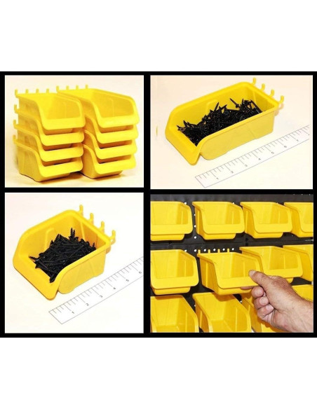 Kit de Bins WallPeg para Tablero de Clavos - 4 Grandes y 4 Medianos Kit de Bins WallPeg para Tablero de Clavos - 4 Grandes y 4 Medianos