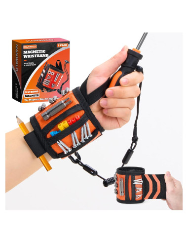 Pulsera Magnética MANWALD Naranja con Imán y Lanyard Ajustable