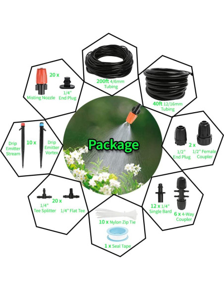 Kit de Riego por Goteo Mefape 60.96 m + 12.19 m Automático Kit de Riego por Goteo Mefape 60.96 m + 12.19 m Automático