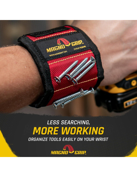 Pulsera Magnética MagnoGrip Roja - Herramienta para Tornillos y Clavos Pulsera Magnética MagnoGrip Roja - Herramienta para Tornillos y Clavos