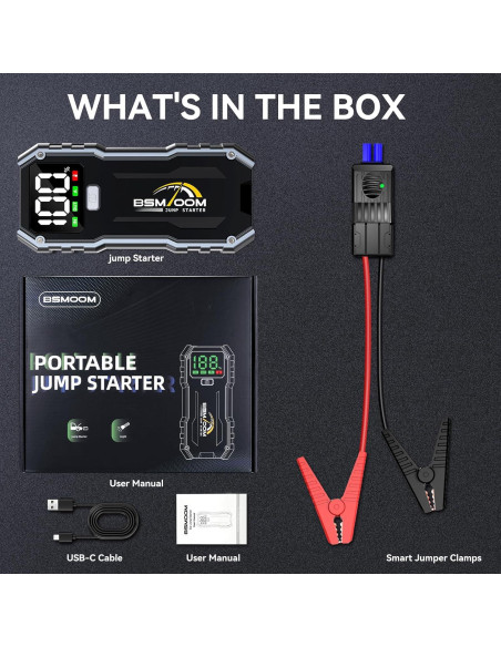 Arrancador de Coche BSMOOM B16 7000A 26800mAh Pantalla LED Arrancador de Coche BSMOOM B16 7000A 26800mAh Pantalla LED