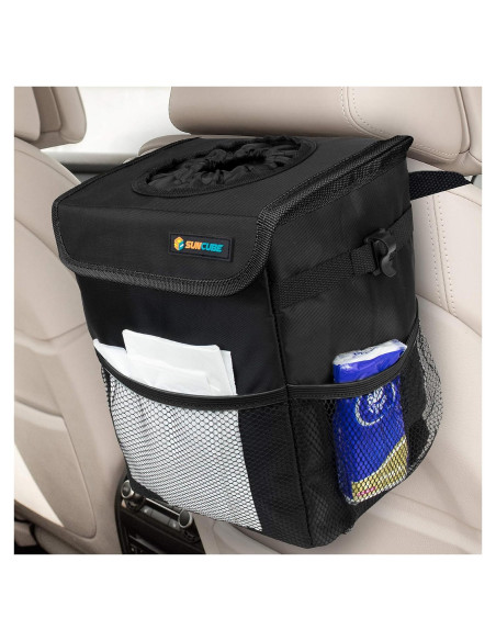 Cubo de Basura para Auto SUN CUBE Impermeable 10L Negro Cubo de Basura para Auto SUN CUBE Impermeable 10L Negro