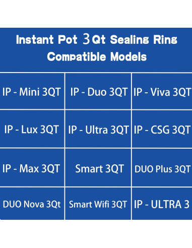 Paquete de 3 Anillos de Sellado para Instant Pot 3 Qt