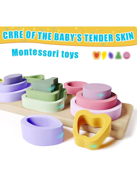 Juguete Montessori Symdiro Clasificador y Apilador de Madera 29x6x5.5cm Juguete Montessori Symdiro Clasificador y Apilador de Madera 29x6x5.5cm