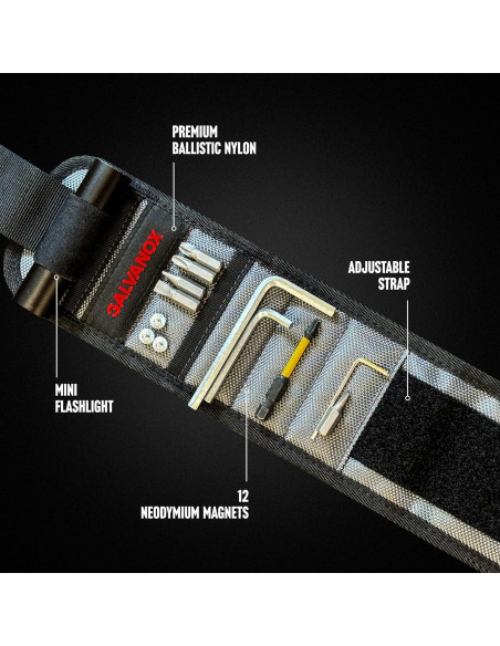 Pulsera Magnética Galvanox con Linterna LED - Nylon Ajustable Pulsera Magnética Galvanox con Linterna LED - Nylon Ajustable