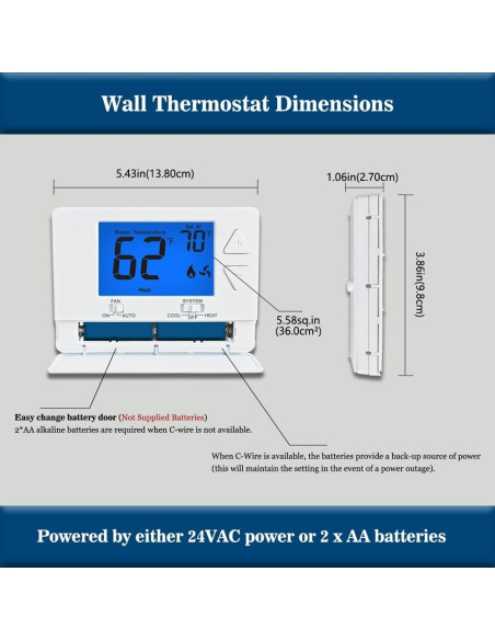 Termostato Digital No Programable Riseem S3001 Azul 24V Termostato Digital No Programable Riseem S3001 Azul 24V