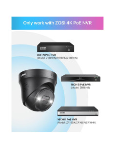 Cámara de Seguridad ZOSI 4K PoE Domo 8MP con Audio Bidireccional 2