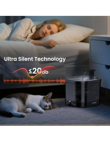 Fuente de Agua Inalámbrica para Gatos Accokids 2L Automática