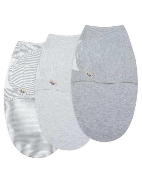 Envoltura Ajustable para Bebés BlueSnail Algodón Gris 0-3M Envoltura Ajustable para Bebés BlueSnail Algodón Gris 0-3M