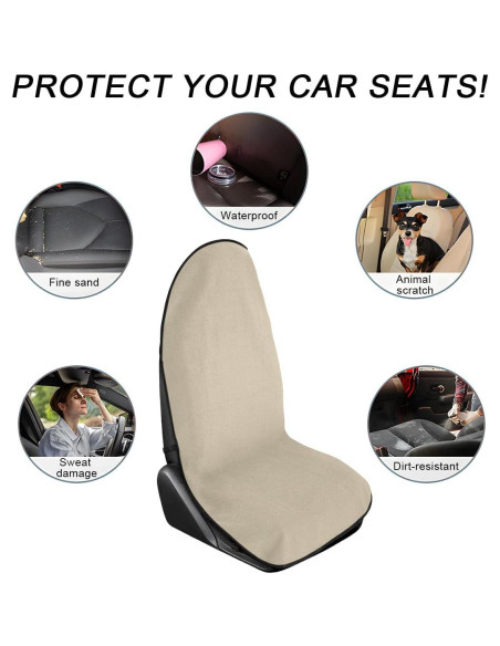 Funda de Asiento de Coche DXNQ Beige Universal Impermeable Funda de Asiento de Coche DXNQ Beige Universal Impermeable