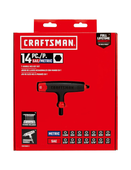 Juego de Llaves Allen T CRAFTSMAN 14 Piezas Hexagonales Juego de Llaves Allen T CRAFTSMAN 14 Piezas Hexagonales