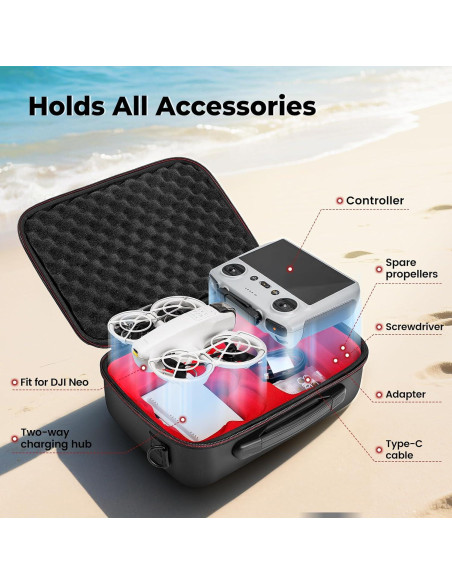 Funda de Viaje YOREPEK para DJI NEO RC-N3/RC-2, Impermeable Funda de Viaje YOREPEK para DJI NEO RC-N3/RC-2, Impermeable