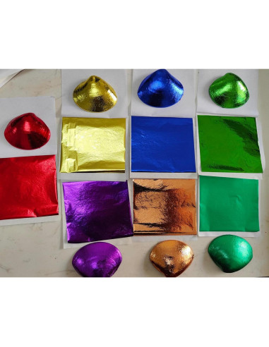 Hoja de Oro Azul JINRUISI 100 Hojas 8x8 cm para Manualidades