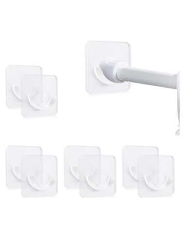 Soportes Adhesivos para Varillas de Cortina WCHOSOZH - Paquete de 8