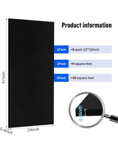 Paneles Acústicos Frienda Pack de 6 120x60 cm Autoadhesivos 2