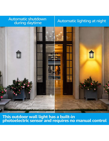 Lámpara de Pared LED Exterior LEONLITE 14W 1219lm Dusk to Dawn
