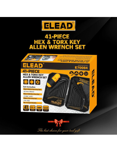 Juego de Llaves Allen y Torx ELEAD 41 Piezas Acero Vanadio