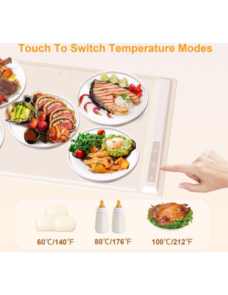 Bandeja Calentadora Eléctrica Cudenwoow 60-100C Plegable Beige Bandeja Calentadora Eléctrica Cudenwoow 60-100C Plegable Beige