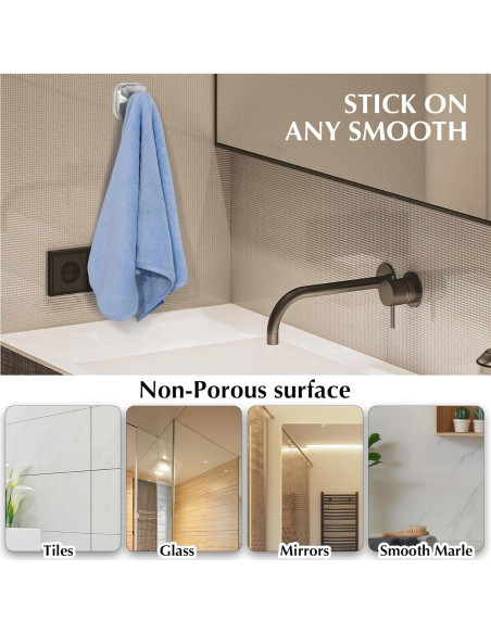 Ganchos de Ventosa Warlve para Ducha - 2 Unidades Acero Inoxidable Ganchos de Ventosa Warlve para Ducha - 2 Unidades Acero Inoxidable