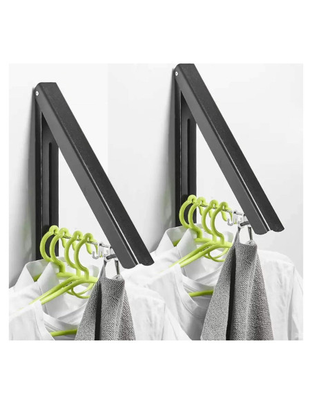 Perchero Plegable Retráctil MISSMIN Negro - 2 Piezas para Secado Perchero Plegable Retráctil MISSMIN Negro - 2 Piezas para Secado