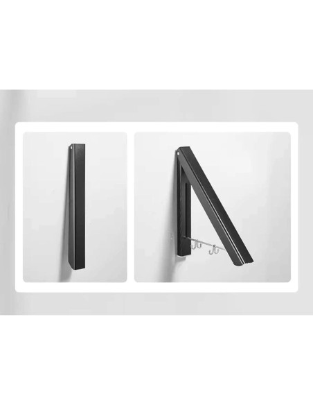 Perchero Plegable Retráctil MISSMIN Negro - 2 Piezas para Secado Perchero Plegable Retráctil MISSMIN Negro - 2 Piezas para Secado