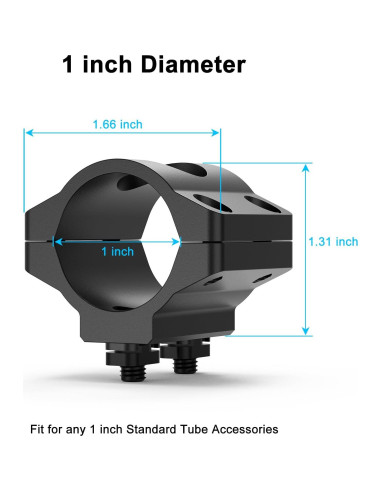Soporte de Linterna M Lock Fyland 1 Pulgada Aluminio Negro