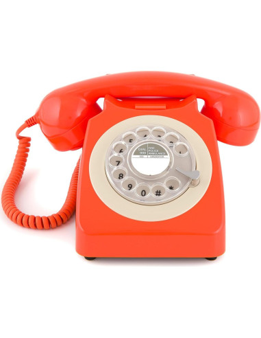 Teléfono de línea fija retro GPO 746 naranja - Estilo años 70