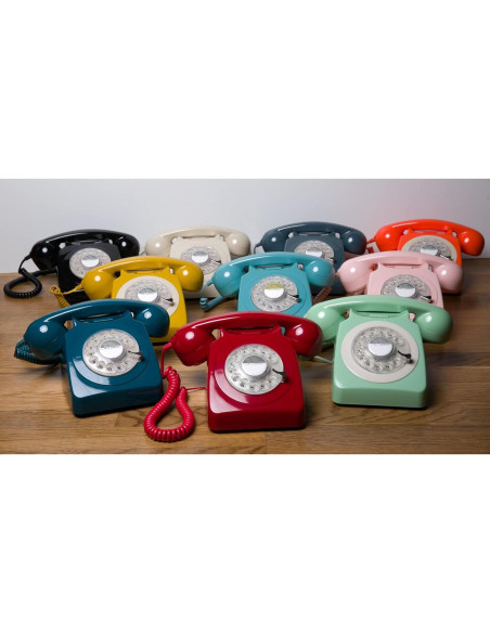 Teléfono de línea fija retro GPO 746 naranja - Estilo años 70 Teléfono de línea fija retro GPO 746 naranja - Estilo años 70