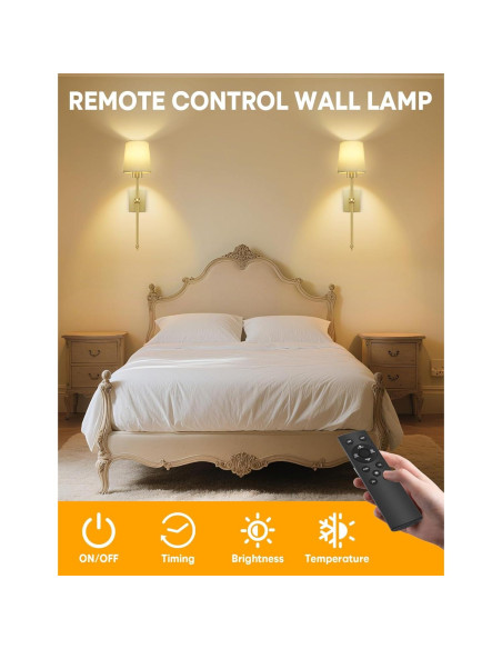 Juego de Apliques de Pared Inalámbricos TOOWELL 2 Unidades LED Oro Juego de Apliques de Pared Inalámbricos TOOWELL 2 Unidades LED Oro
