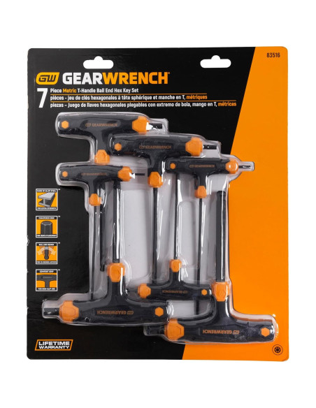 Juego de Llaves Hexagonales GEARWRENCH 7 Piezas Métricas Juego de Llaves Hexagonales GEARWRENCH 7 Piezas Métricas