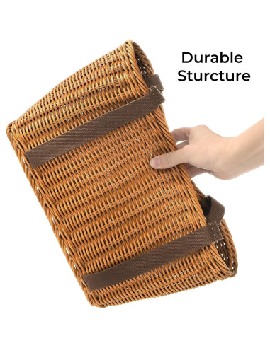 Cesta de Mimbre YIMITEE 30.5x21.6x15.2 cm con Asas