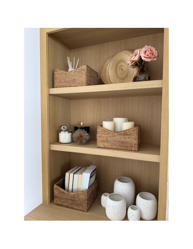 Cesta de Almacenamiento Rectangular Kouboo de Ratan 24.77x20.32cm