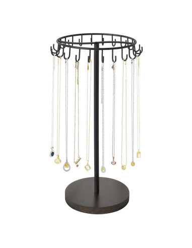 Soporte de Joyería Mkono Negro con 22 Ganchos para Collares
