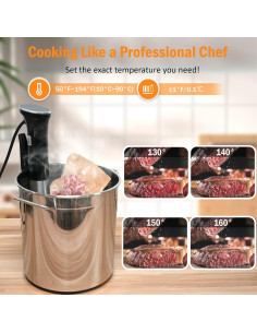 Cocinero Sous Vide auomii 1100W Acero Inoxidable Estándar 2