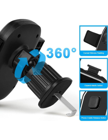 Soporte para Teléfono de Coche Ouuze Q1-3555268 4-7" Negro Soporte para Teléfono de Coche Ouuze Q1-3555268 4-7" Negro
