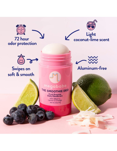 Desodorante Natural Megababe Smoothie 73.93 g - Coco y Enzimas