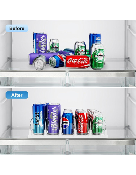 Organizador de Bebidas para Nevera Dayacoco 5 Filas 27 Latas Organizador de Bebidas para Nevera Dayacoco 5 Filas 27 Latas