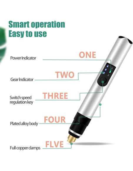 Bolígrafo de Grabado Eléctrico FUNAER 25W Recargable USB Bolígrafo de Grabado Eléctrico FUNAER 25W Recargable USB