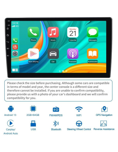 Radio Estéreo Android 13 AWESAFE 2+64GB para Chevy/GMC 2014-2018
