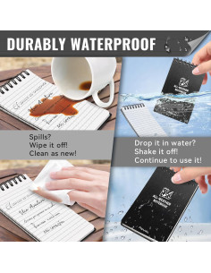 Cuadernos de Bolsillo Impermeables POPYOLA - Paquete de 4 2